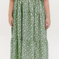 Flora Smocked Maxi Dress In Green