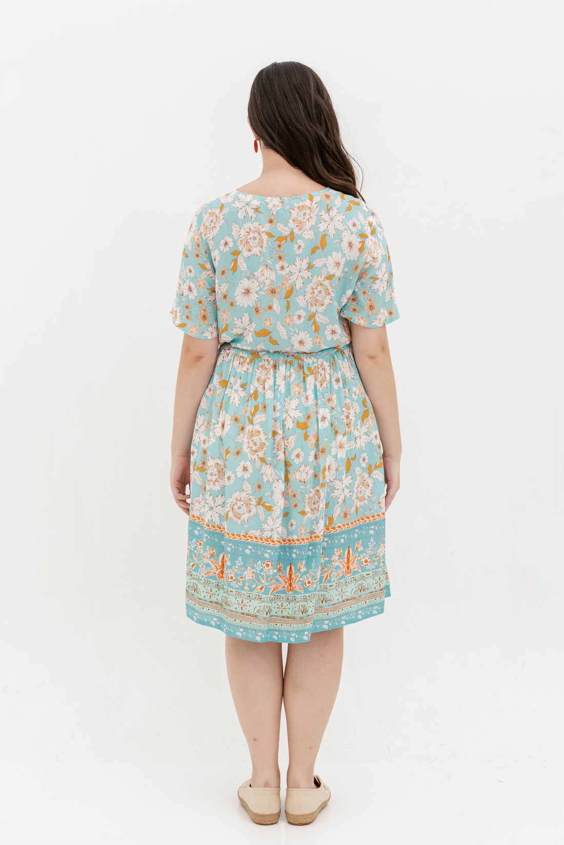 Camille Bohemian Tie Dress In Blue