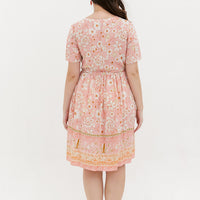 Camille Bohemian Tie Dress In Pink