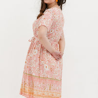 Camille Bohemian Tie Dress In Pink