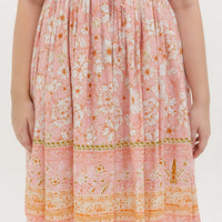 Camille Bohemian Tie Dress In Pink