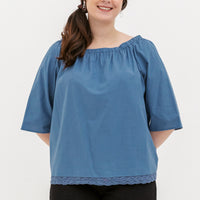 Mila Lace Top In Steel Blue