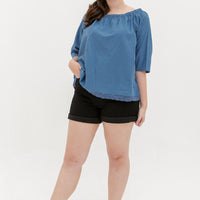 Mila Lace Top In Steel Blue