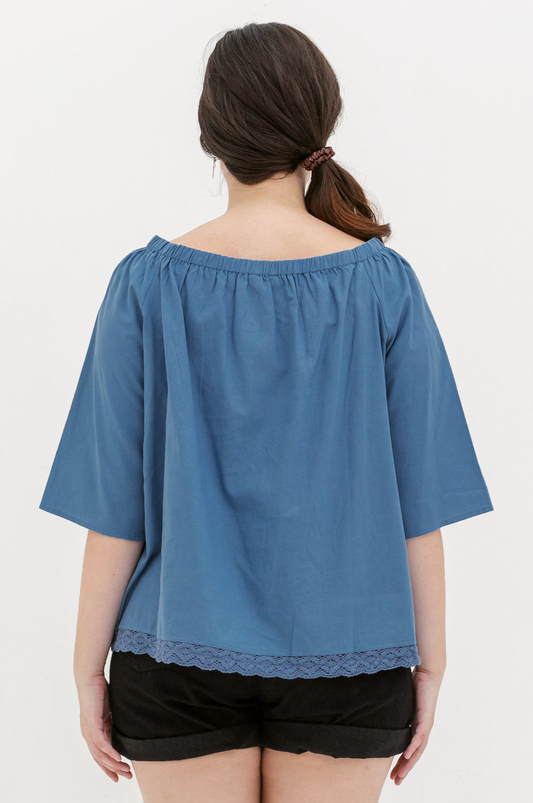 Mila Lace Top In Steel Blue