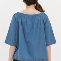 Mila Lace Top In Steel Blue