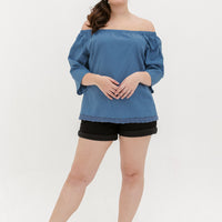 Mila Lace Top In Steel Blue