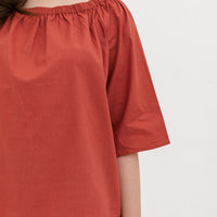 Mila Lace Top In Brick Red