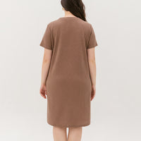 Kara Waffle Knit Midi Dress In Light Brown
