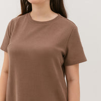 Kara Waffle Knit Midi Dress In Light Brown