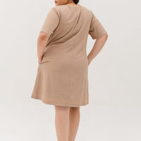 Leah V-Neck Shift Dress In Oat