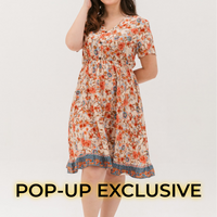 Estelle Bohemian Floral Dress In Cream