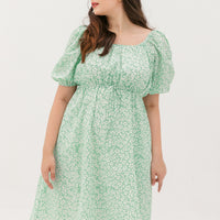 Sophia Textured Tie Dress In Spring Green