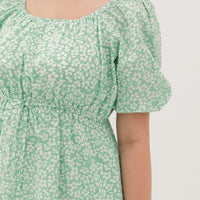 Sophia Textured Tie Dress In Spring Green