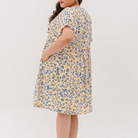 Hannah Babydoll Dress In Yellow-Blue