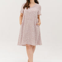 Cadence Front Zip Dress In Seashell