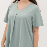Leah V-Neck Shift Dress In Powder Blue