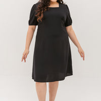 Adele Square Neckline Dress In Black