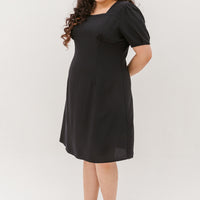 Adele Square Neckline Dress In Black