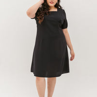Adele Square Neckline Dress In Black