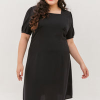 Adele Square Neckline Dress In Black