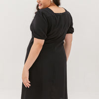 Adele Square Neckline Dress In Black