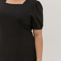 Adele Square Neckline Dress In Black