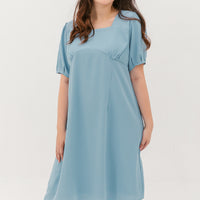 Adele Square Neckline Dress In Light Blue