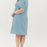 Adele Square Neckline Dress In Light Blue