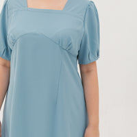 Adele Square Neckline Dress In Light Blue