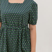 Roseanne Square Neckline Midi Dress In Navy Floral