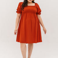 Shelley Smocked Dress In Vermillion