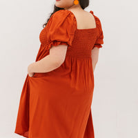 Shelley Smocked Dress In Vermillion
