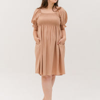 Shelley Smocked Dress In Sand