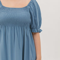 Shelley Smocked Dress In Slate Blue