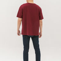 Kane Waffle Knit Pocket T-Shirt In Maroon