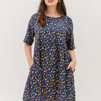 Denise Colourful Dots Dress In Blue