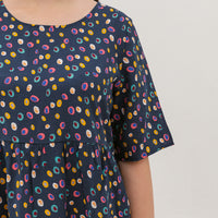 Denise Colourful Dots Dress In Blue