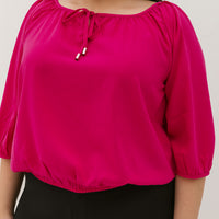 Delilah Tie Neck Blouse In Barbie Pink