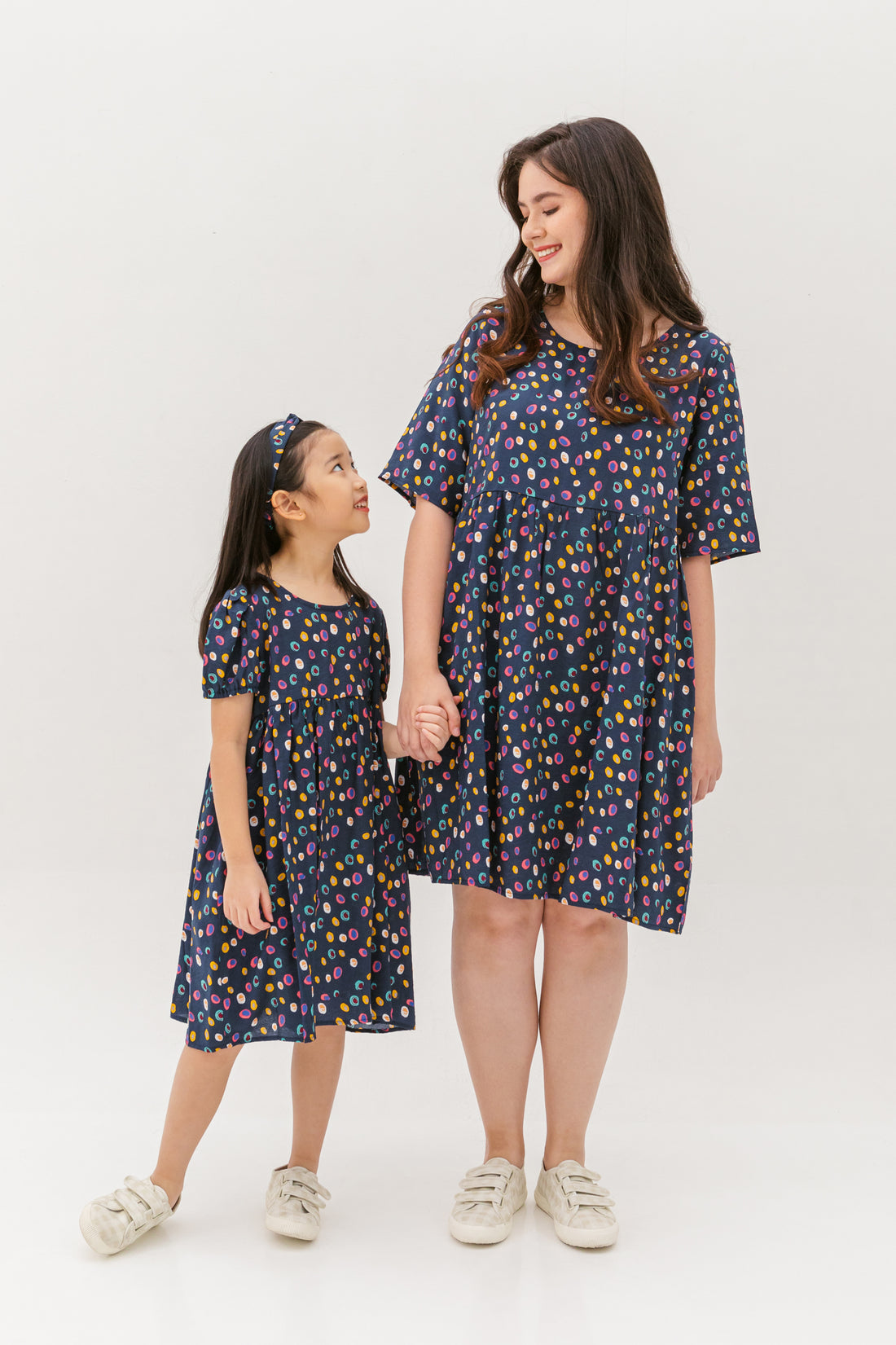 Danielle Colourful Dots Dress In Blue