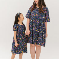 Danielle Colourful Dots Dress In Blue
