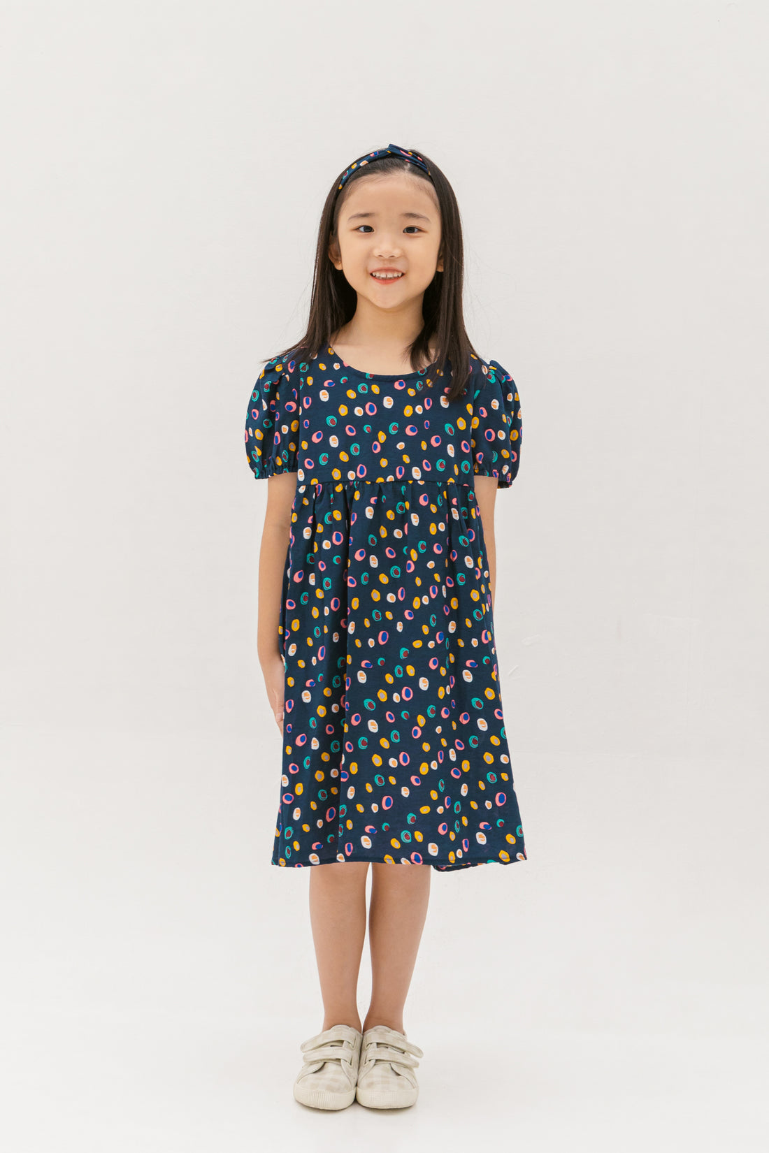 Danielle Colourful Dots Dress In Blue