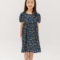 Danielle Colourful Dots Dress In Blue