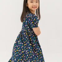 Danielle Colourful Dots Dress In Blue