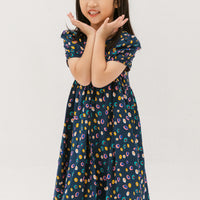 Danielle Colourful Dots Dress In Blue
