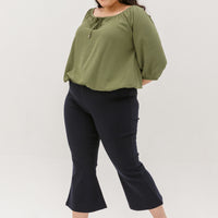 Delilah Tie Neck Blouse In Pear Green