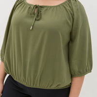 Delilah Tie Neck Blouse In Pear Green
