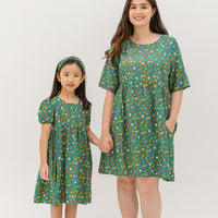 Danielle Colourful Dots Dress In Green