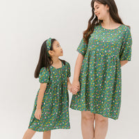 Denise Colourful Dots Dress In Green