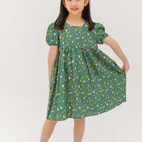 Danielle Colourful Dots Dress In Green
