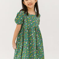 Danielle Colourful Dots Dress In Green